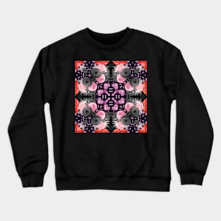 Crystal Hearts and Flowers Valentines Kaleidoscope pattern (Seamless) 41 Crewneck Sweatshirt